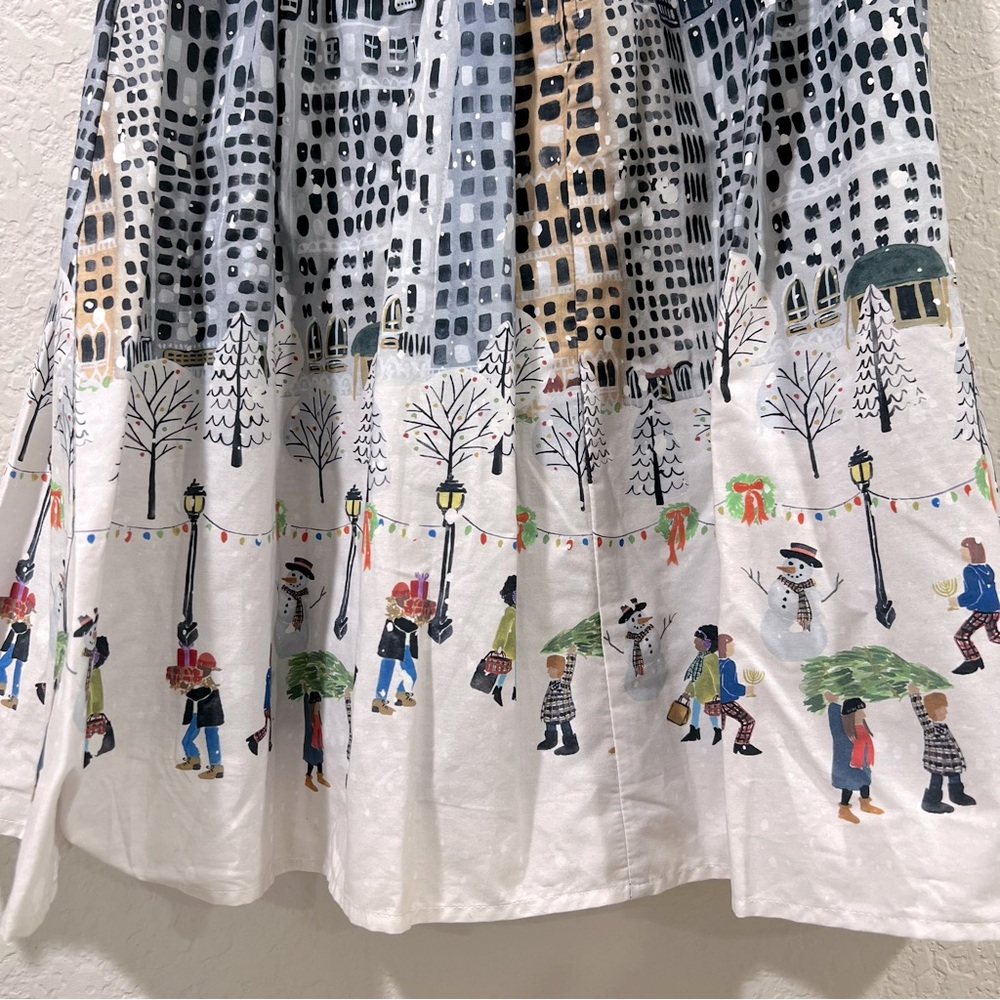 ModCloth Christmas Holiday Skirt City Lights Winter Wonderland Size XS - Picture 4 of 9